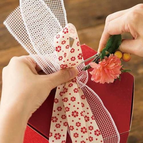 フルリールアレンジクリップ付S/ピンクマム−1×2