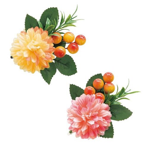 フルリールアレンジクリップ付Sイエローマム−2×2