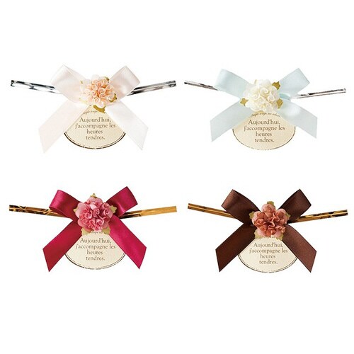 フルリールリボンワイヤータイ−3/ワインレッド×5