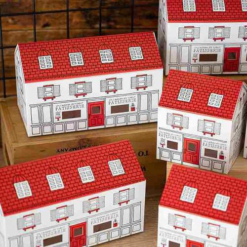 フレンチハウスギフトBOX/レッド−M 20枚