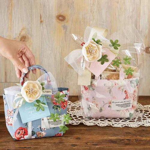 ボンフルールトートバッグ−XS/ブルー 6枚×2