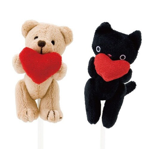 ラブリーマスコットフラワーピック−5/クマ5本×2