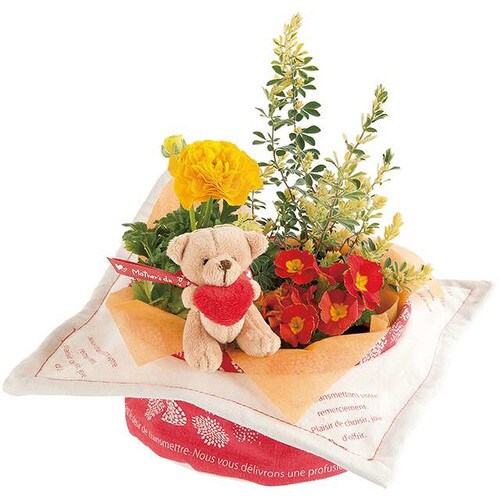 ラブリーマスコットフラワーピック−5/クマ5本×2