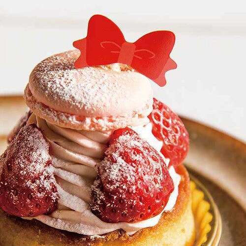 リボンケーキピック/レッド−2 100枚×3