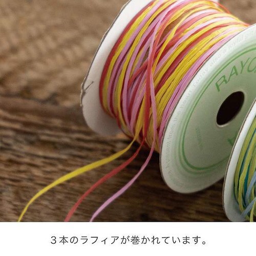 レーヨンラフィアミックスカラーシャインレッド3×5