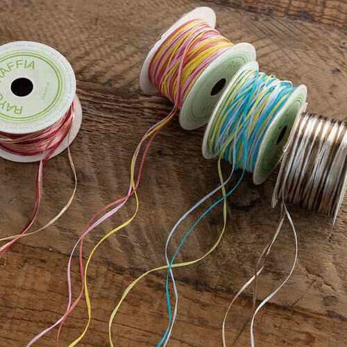 レーヨンラフィアミックスカラ−シャイン茶4×5