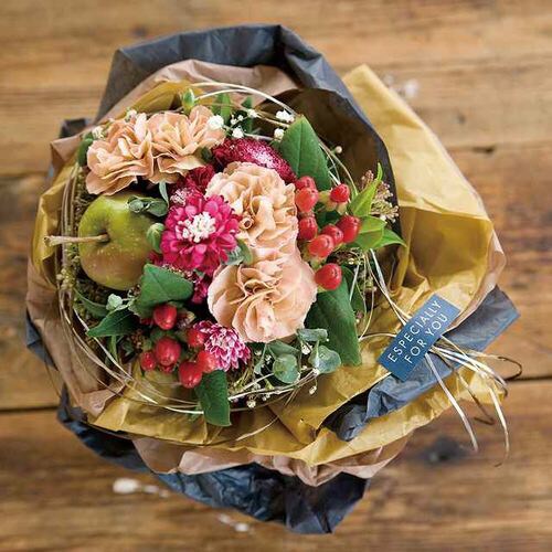 レーヨンラフィアミックスカラ−シャイン茶4×5