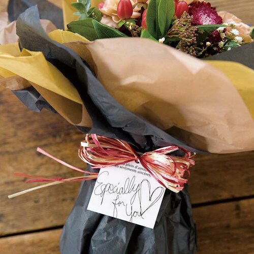 レーヨンラフィアミックスカラ−シャイン茶4×5