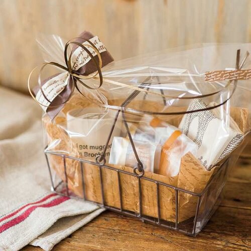 ワイヤー角底カゴ−M/ダークブラウン 6個