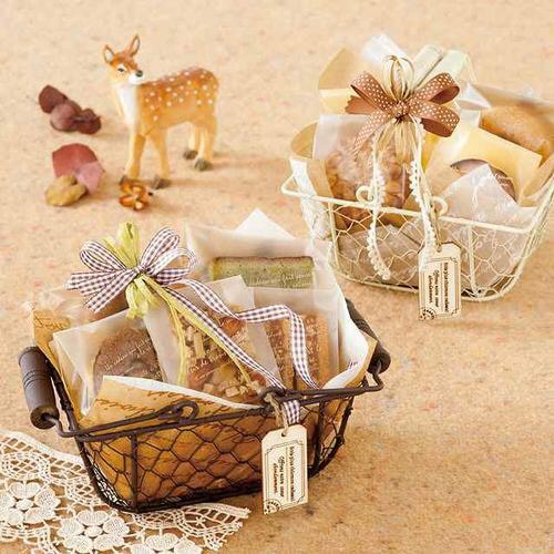 ワイヤ−バスケット−M/アイボリー 6個