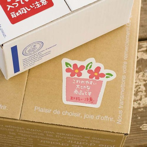 取扱い注意ステッカーお花−3 60枚×5