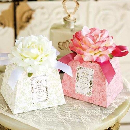 造花付フレグラントフラワーギフトBOX/ピンク−M