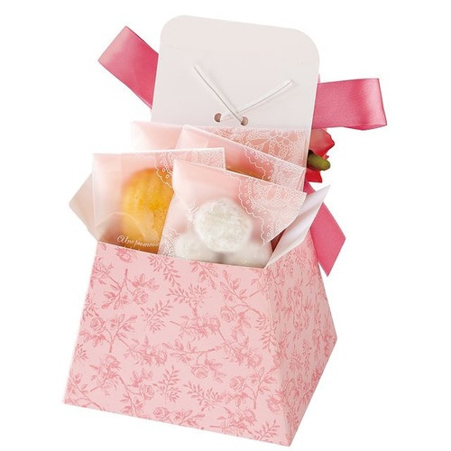 造花付フレグラントフラワーギフトBOX/ピンク−M