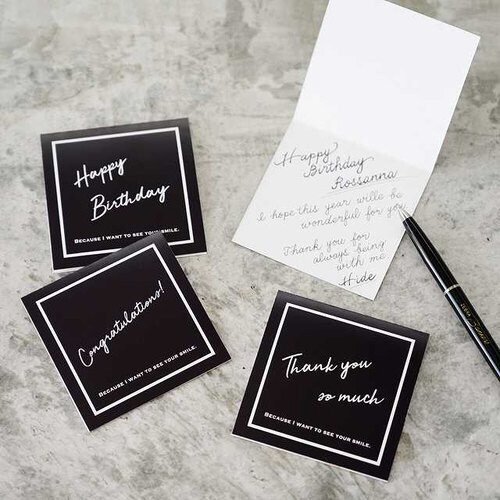 二つ折スタイリッシュメッセージギフトカード−2×5