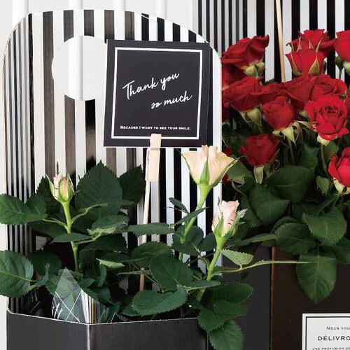 二つ折スタイリッシュメッセージギフトカード−2×5