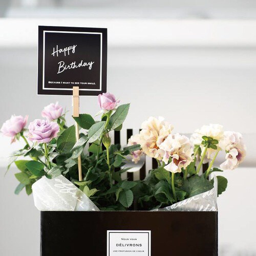 二つ折スタイリッシュメッセージギフトカード−3×5