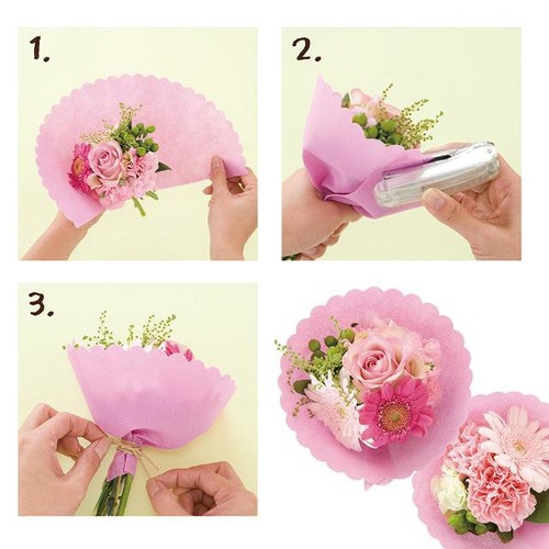 不織布ダイカットシートピンク−2 50枚×3