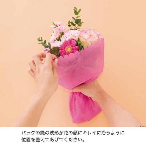 不織布ハンドブーケバッグS−ピンク 10枚×3