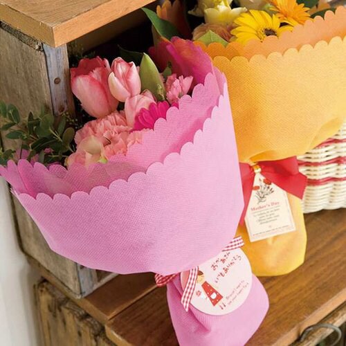 不織布ハンドブーケバッグS−イエロー 10枚×3