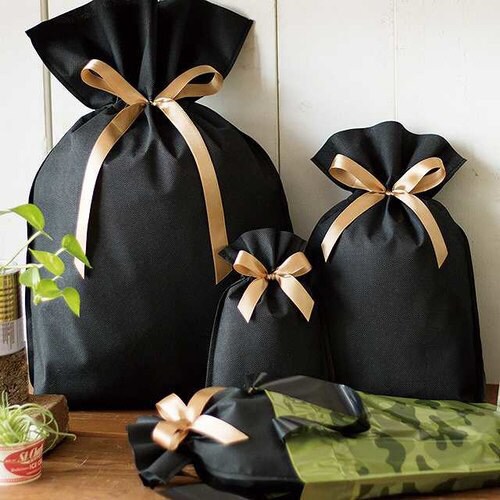 不織布リボン付バッグエンジ−M 10枚