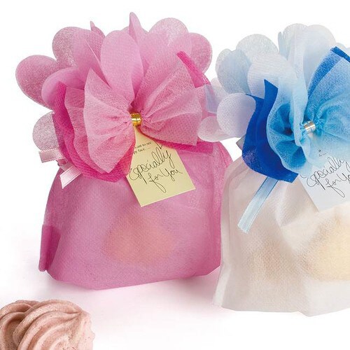 不織布リボン付ワイヤータイ−ピンク 10個×5