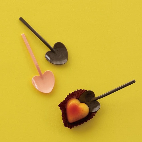 無地ハートスプーン−2/ブラウン 100本×3