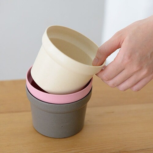 無地バンブーポット−S/ダークグレイ 10個×3