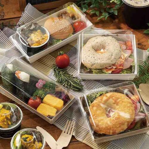 無地フタ付デリボックス/ホワイト−1 50枚×2