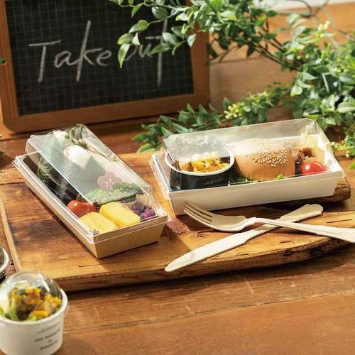 無地フタ付デリボックス/ホワイト−2 50枚×2