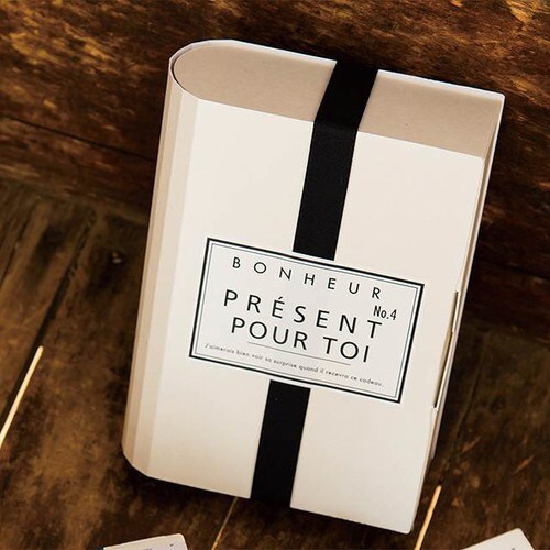 無地ブック型ギフトBOXワイド/オフホワイトS×2