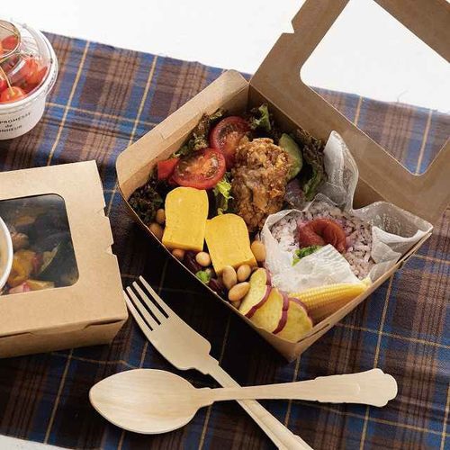 無地窓付ランチボックス/クラフト−1 50枚×2