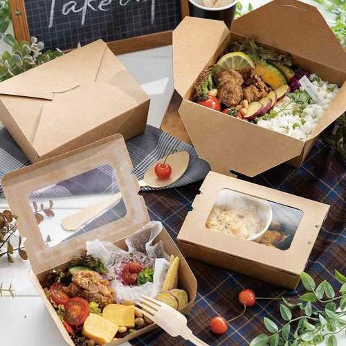 無地窓付ランチボックス/クラフト−1 50枚×2