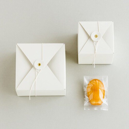 無地玉紐付ギフトBOX/オフホワイト−SS 10枚