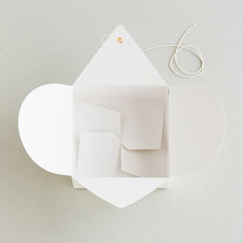 無地玉紐付ギフトBOX/オフホワイト−SS 10枚