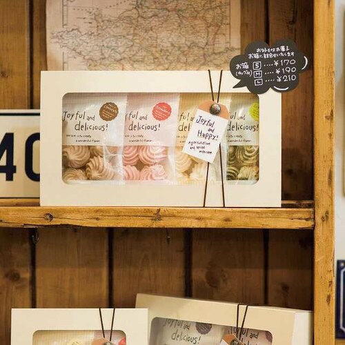 無地窓付ギフトボックス/アイボリー−L 10枚