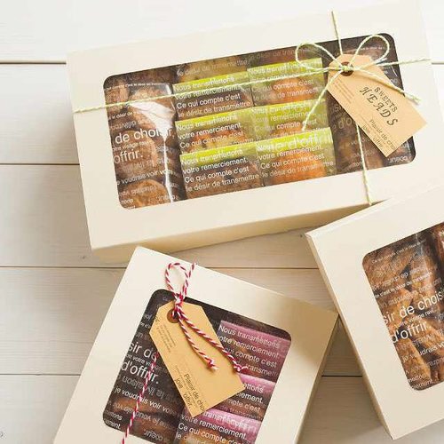 無地窓付ギフトボックス/アイボリー−L 10枚