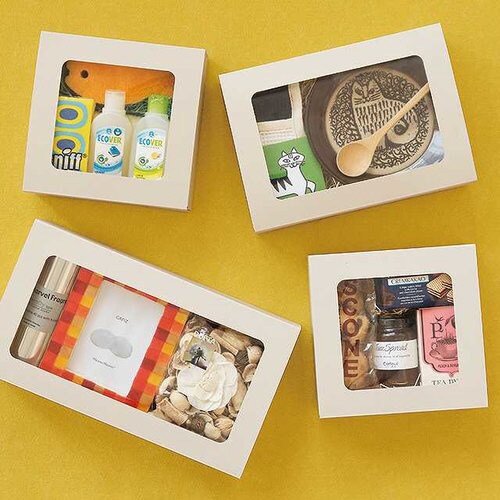 無地窓付ギフトボックス/アイボリー−L 10枚