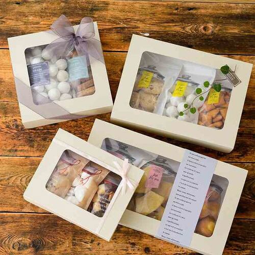 無地窓付ギフトボックス/アイボリー−L 10枚