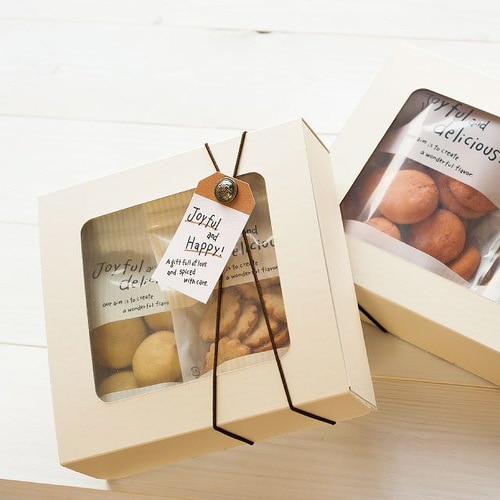 無地窓付ギフトボックス/アイボリー−S 10枚×2