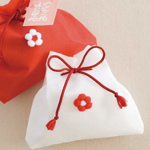 和風お花付バッグ/ホワイト−S 10枚×2
