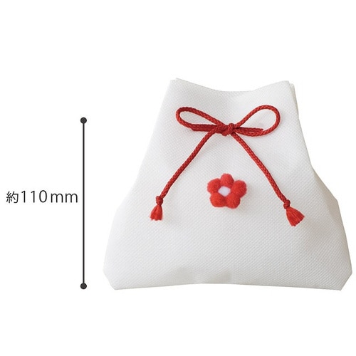 和風お花付バッグ/ホワイト−S 10枚×2