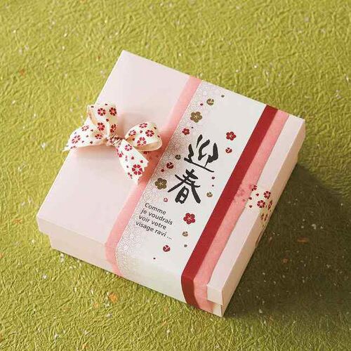 和風花柄コットンリボンレッド−3 1巻×3