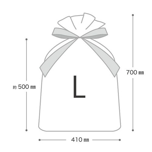 カフェオレリボン付PEギフトバッグ−L 20枚