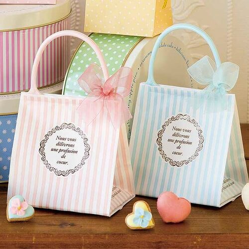 ジュエルストライプギフトバッグ ブルー 20枚×2