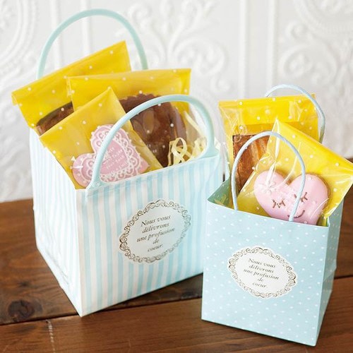 ジュエルストライプギフトバッグ ブルー 20枚×2