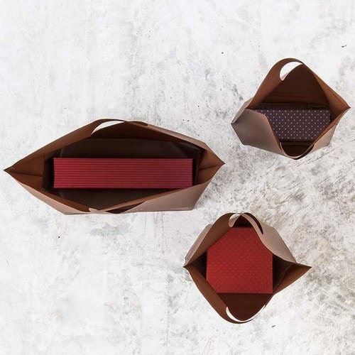 梨地ガゼットバッグブラウン−6 50枚×3