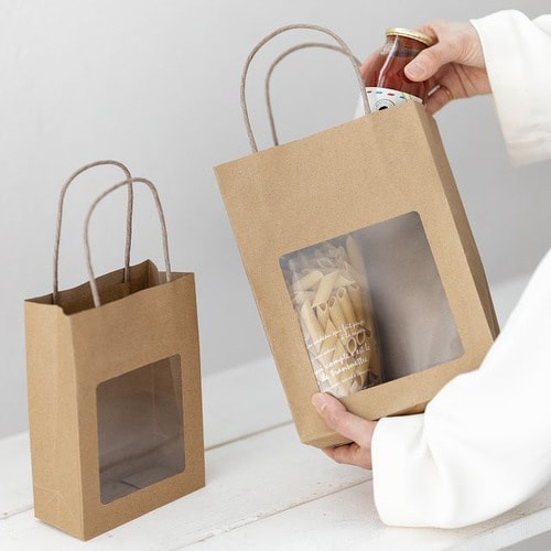 シンプルクオリティ窓付ペーパーバッグ−320枚×2