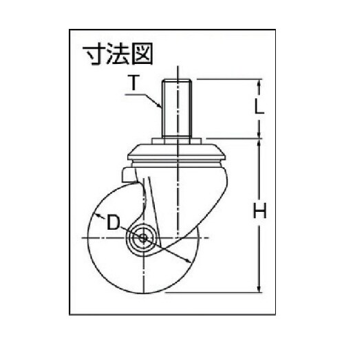 低床式重荷重用ねじ式ナイロン車B入り50mm
