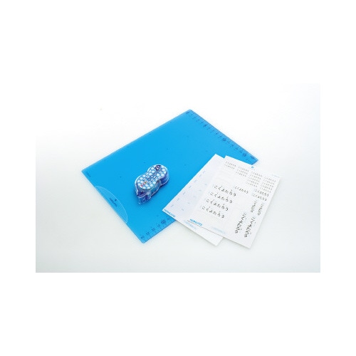 下敷きB5 定規機能 簡易クリップ 付 ブルー