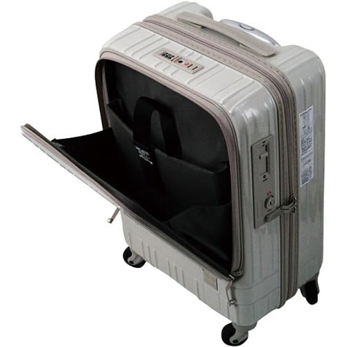 ライトスーツケース フロントオープン35Lシルバー